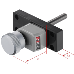 Roller counter vernier scale horizontal